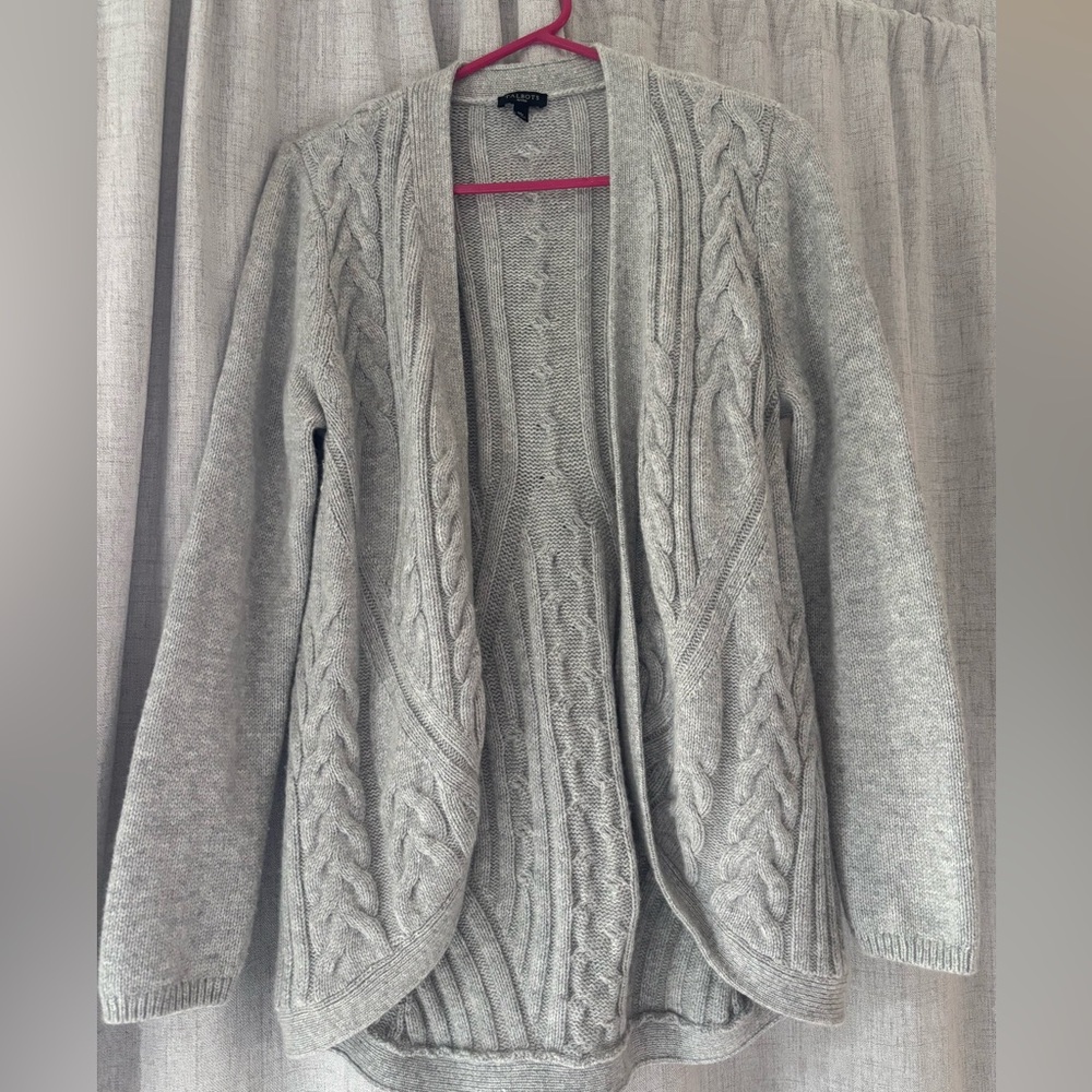 Talbot’s Gray Cable Knit Women's Cardigan Sweater EUC Women’s Medium
